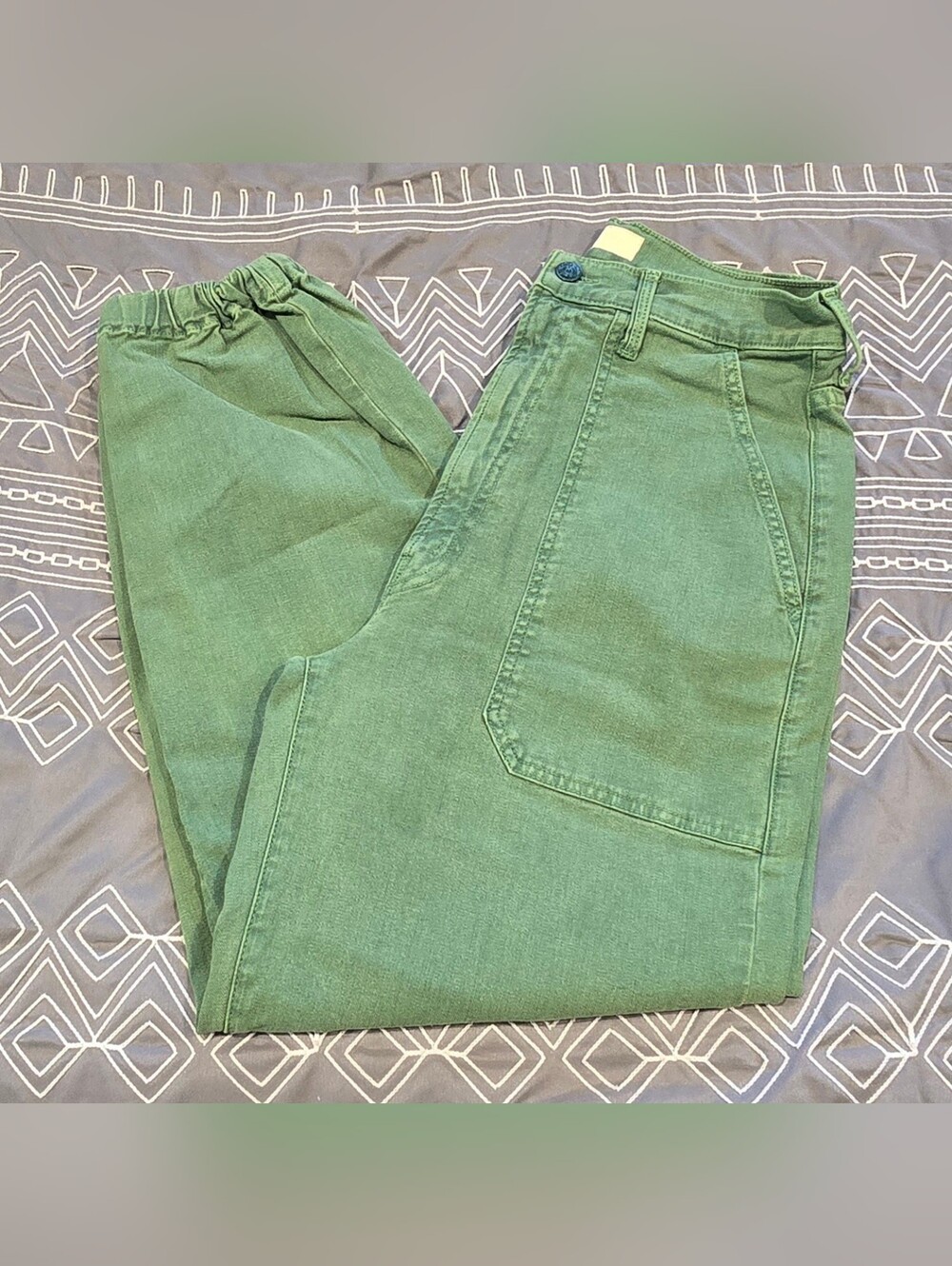 MOTHER The Wrapper Patch Springy Ankle In Amy Army Size 30